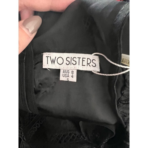 NWT Two Sisters Vicky Sleeveless Halter Bodycon Mini Dress Black Women's Small - Picture 10 of 10